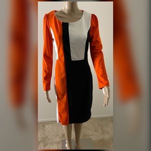 Fashion Mia Orange, white and black dress